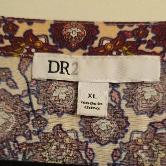 DR2 Purple and Blue Long Sleeve Smocked Blouse - Picture 2 of 11